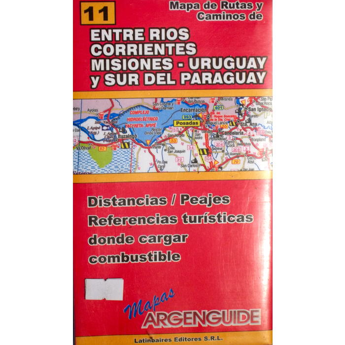 MAPA DE ENTRE RIOS, CORRIENTES, MISIONES, URUGUAY Y SUR DEL PARAGUAY