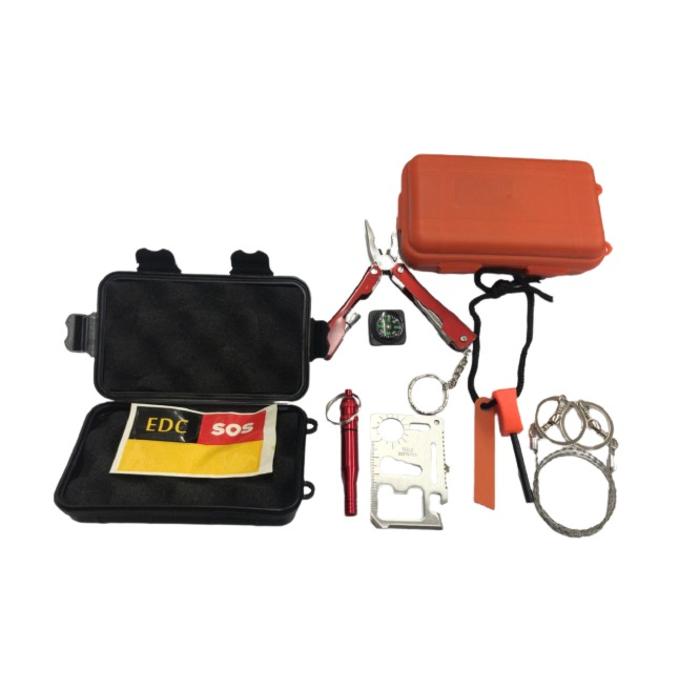 KIT DE SUPERVIVENCIA TACTICO EN CAJA ESTANCA Y FLOTANTE