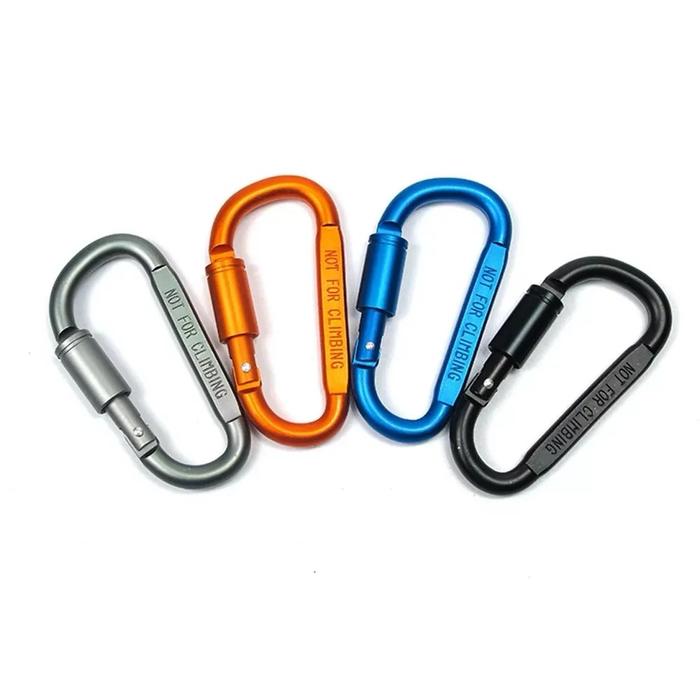 MOSQUETON METALICO CON SEGURO  (NO APTO PARA SEGURIDAD)