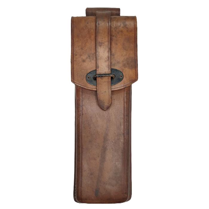 PORTA CARGADOR DE CUERO PARA AMETRALLADORA HALCON ML-63 CALIBRE 9 MM.