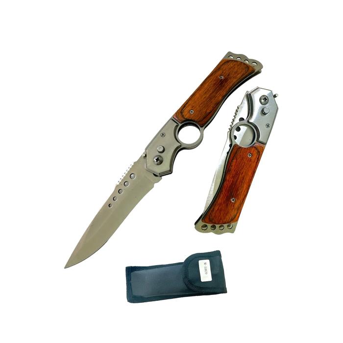 NAVAJA AUTOMTICA MANGO MADERA CON FUNDA