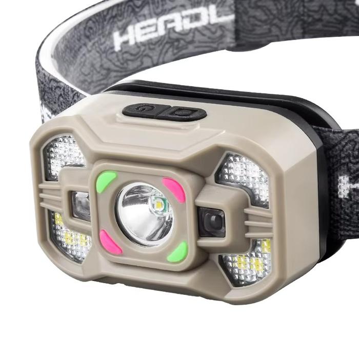 LINTERNA FRONTAL LED XPE + COB 90 LUMENES RECARGABLE USB