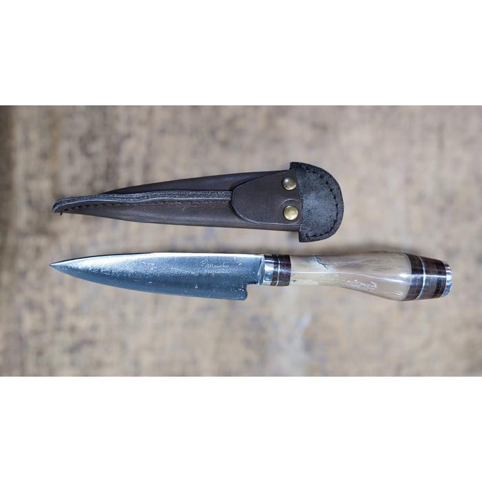 FACON GAUCHO ARTESANAL EN CARBON 1070 CON FUNDA 16CM