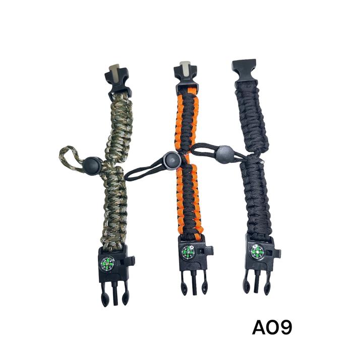 PULSERA REGULABLE SOGA SUPERVIVENCIA CON PEDERNAL SILBATO BR�JULA