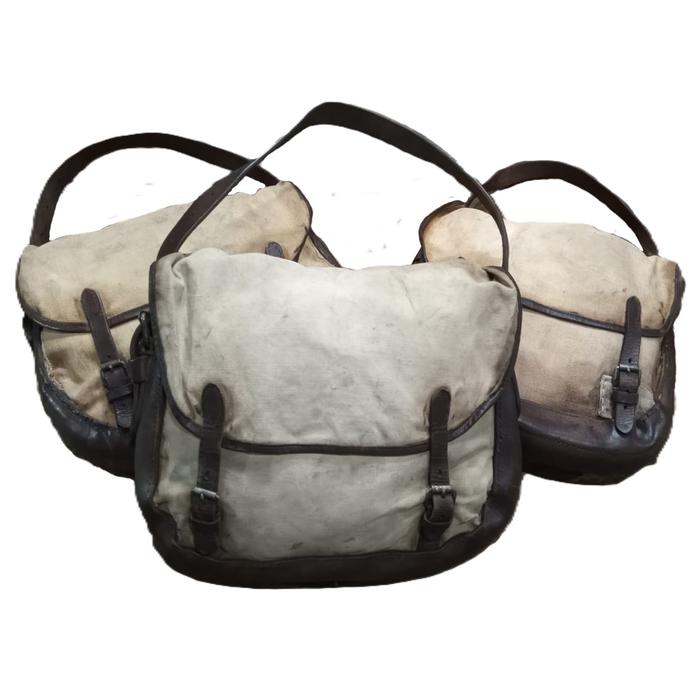 MORRAL MILITAR EN LONA Y CUERO