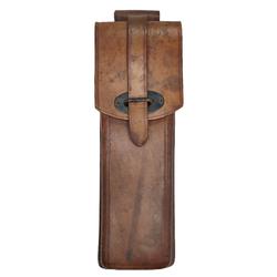 PORTA CARGADOR DE CUERO PARA AMETRALLADORA HALCON ML-63 CALIBRE 9 MM.